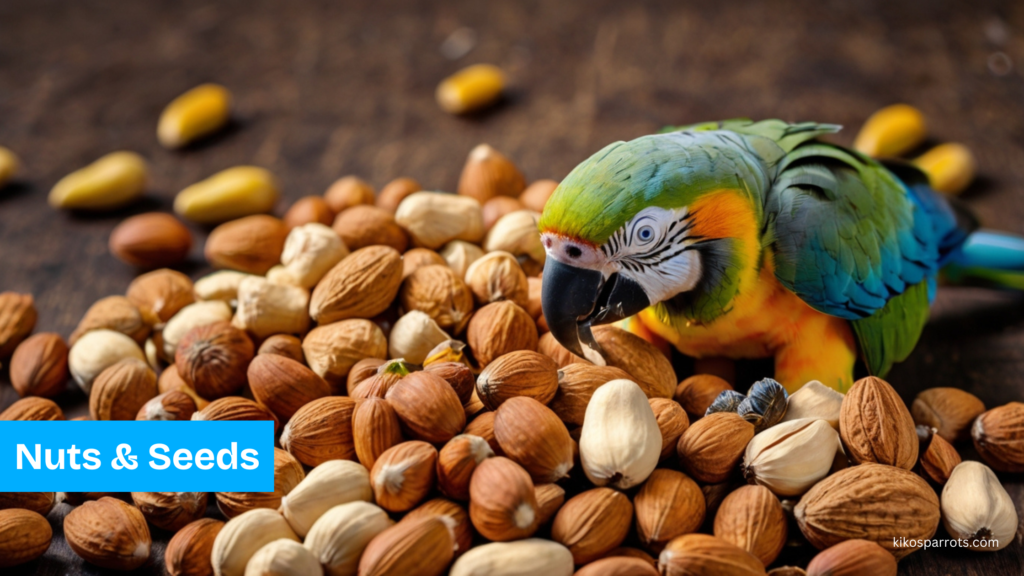 "Nuts and seeds as a healthy parrot food option"